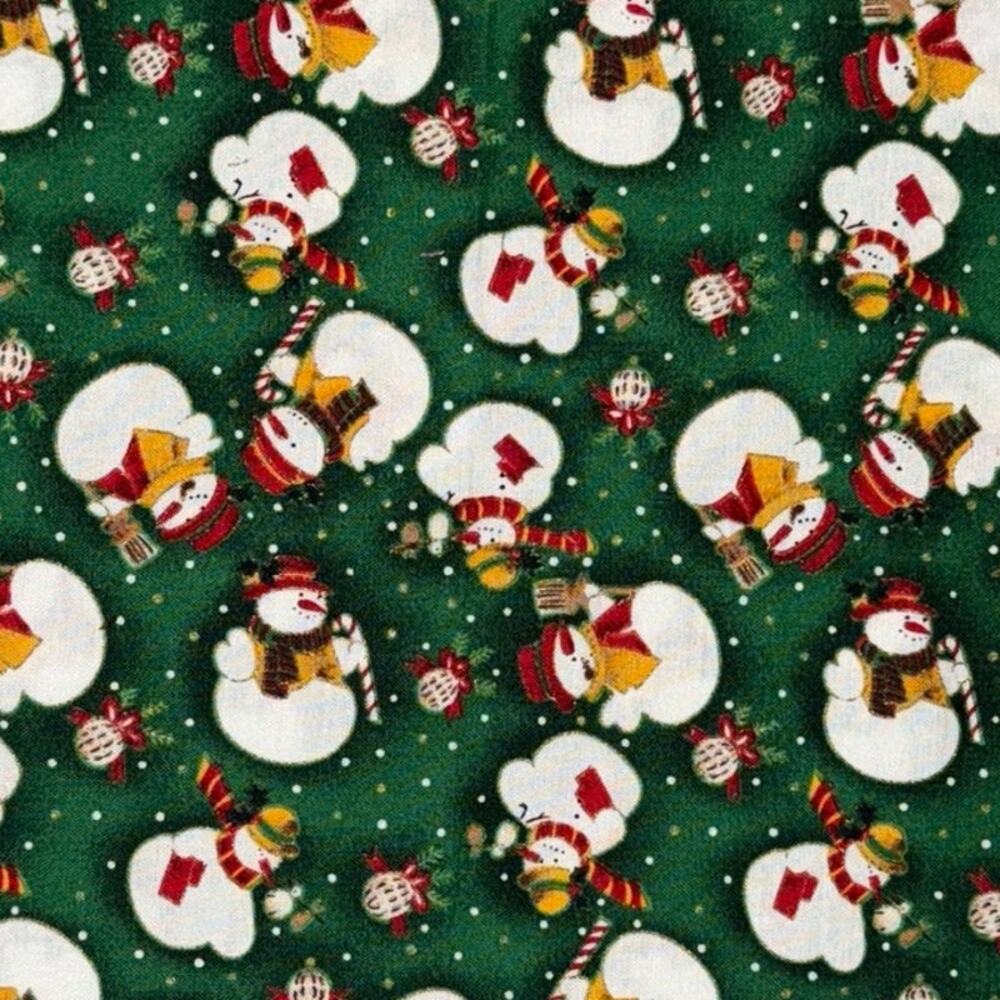 Seasons Greeting by Fabri-Quilt, Design 260 - Snowman, Ornament & Snow - 1 Yard